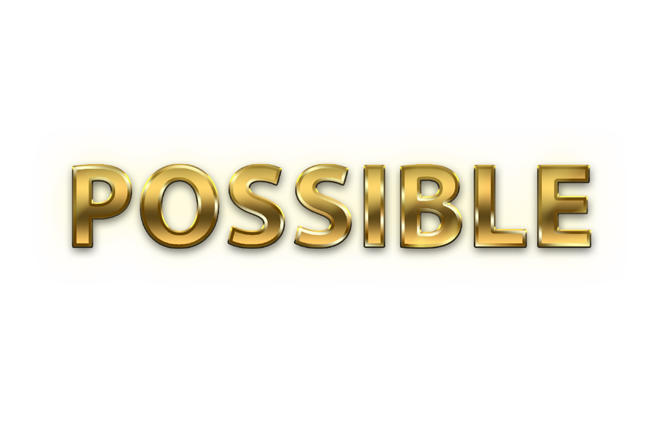 Possible word png, Possible png,  WORD Possible gold text typography PNG images free